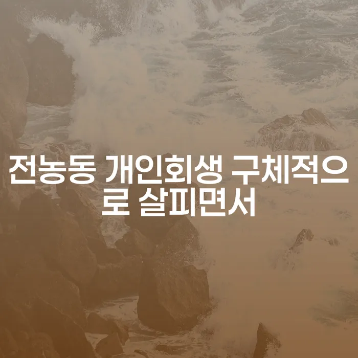 전농동 개인회생 구체적으로 살피면서