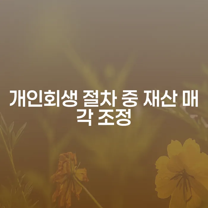개인회생 절차 중 재산 매각 조정, 어떻게 해야 할까?
