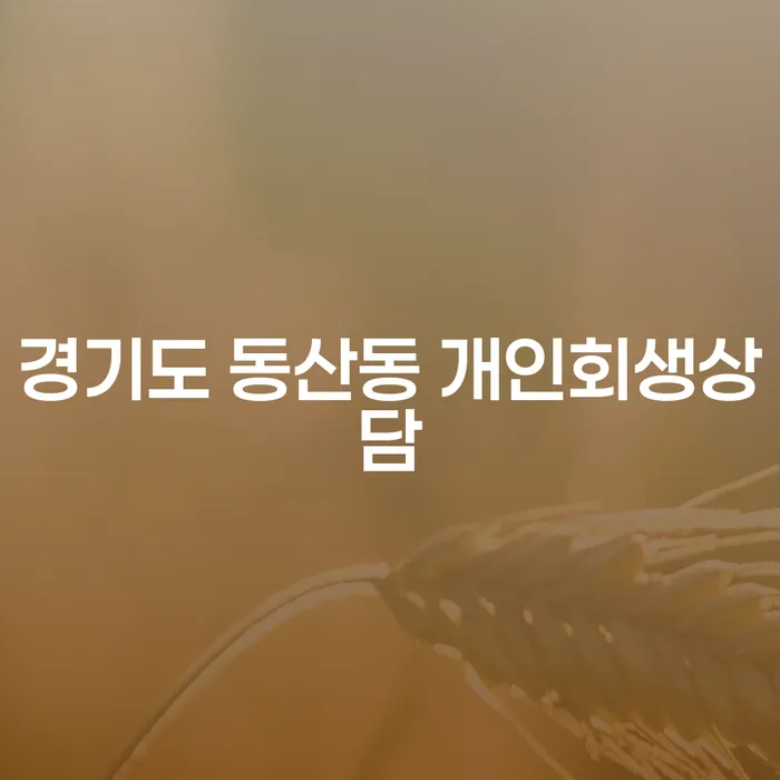 경기도 동산동 개인회생상담, 어떻게 시작해야 할까요?